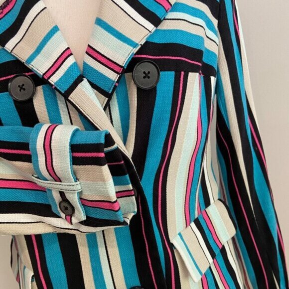 Vintage Style Jones NewYork Striped Blazer 8 Bold Statement Jacket Gallery Event - Picture 10 of 14